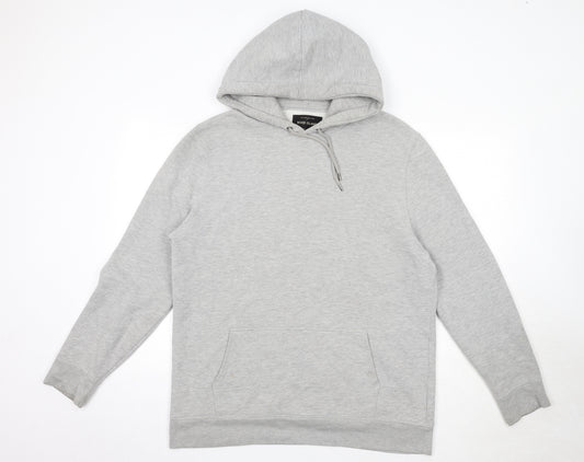 River Island Mens Grey Cotton Pullover Hoodie Size XL