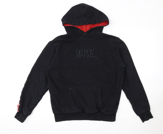 Marvel Mens Black Cotton Pullover Hoodie Size XS