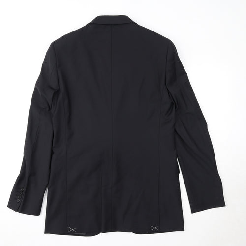 Marks and Spencer Mens Black Wool Jacket Suit Jacket Size 38 Regular