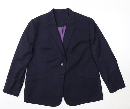 Brook Taverner Womens Blue Polyester Jacket Suit Jacket Size 22