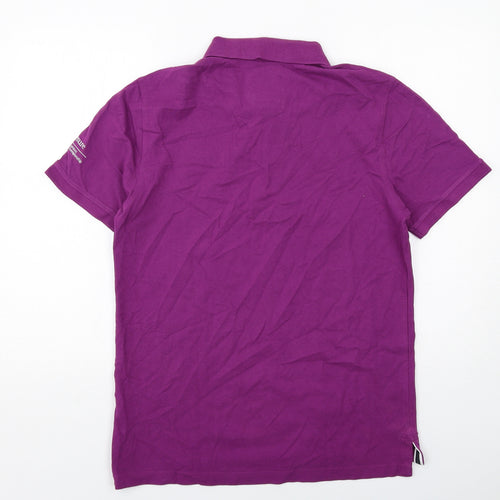 Crew Clothing Mens Purple Cotton Polo Size M Collared Button