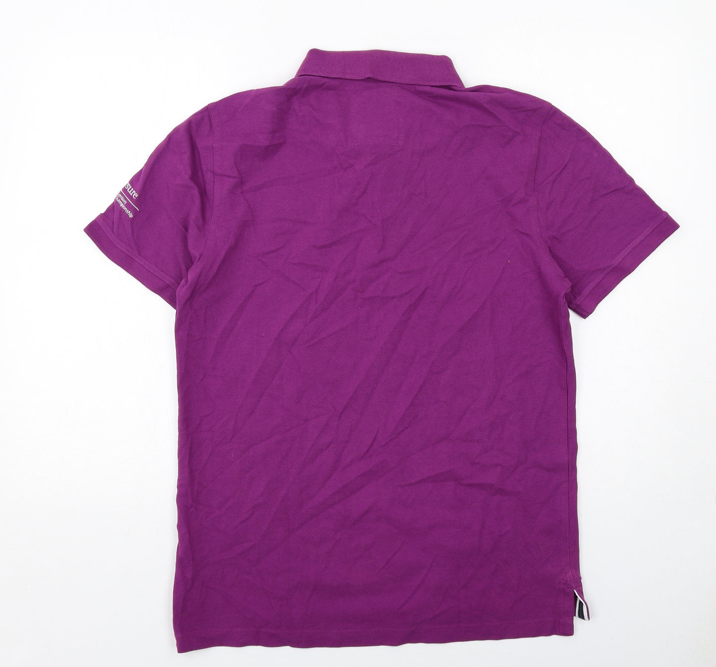 Crew Clothing Mens Purple Cotton Polo Size M Collared Button