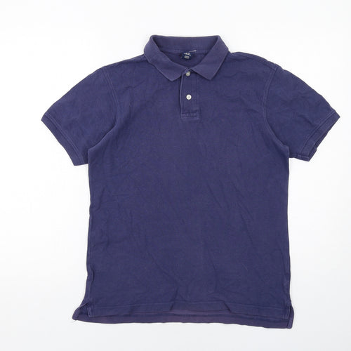 Gap Boys Blue Cotton Basic Polo Size 12-13 Years Collared Button