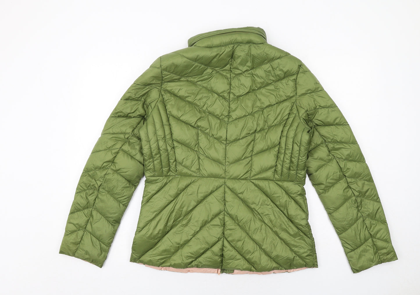 Michael Kors Womens Green Quilted Jacket Size S Zip