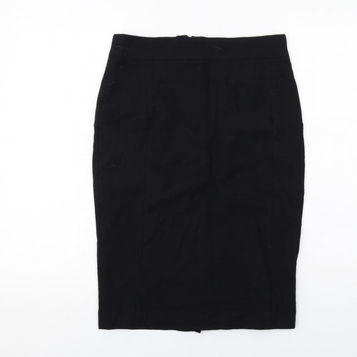 NEXT Womens Black Wool Straight & Pencil Skirt Size 8 Zip