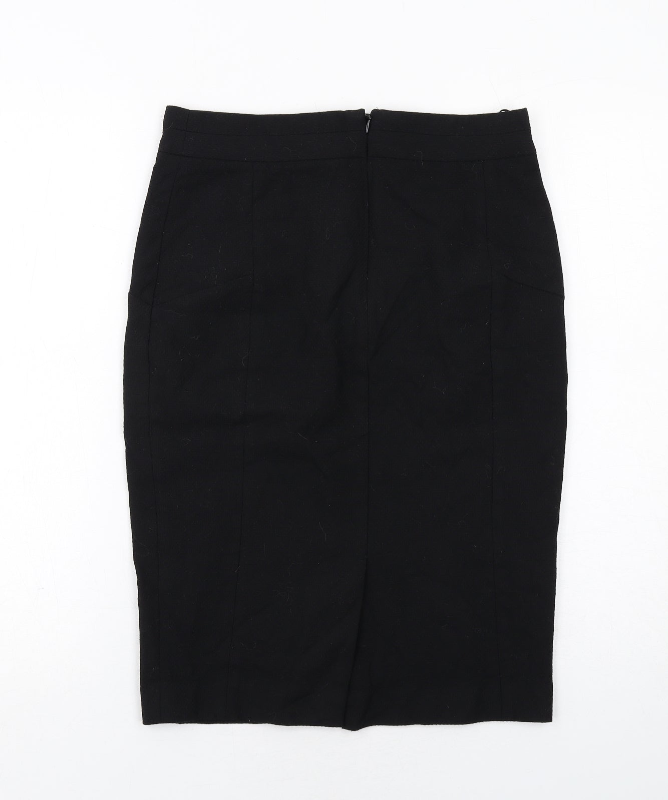 NEXT Womens Black Wool Straight & Pencil Skirt Size 8 Zip