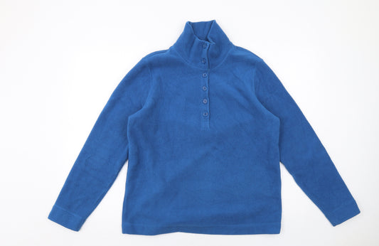 Lands' End Mens Blue Polyester Henley Sweatshirt Size M