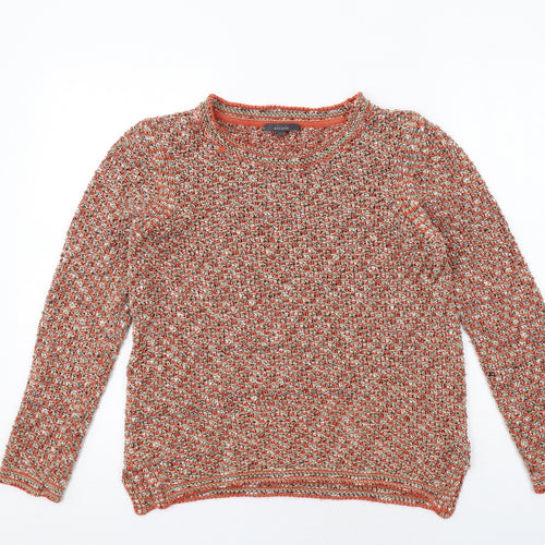 Per Una Womens Orange Boat Neck Cotton Pullover Jumper Size 12