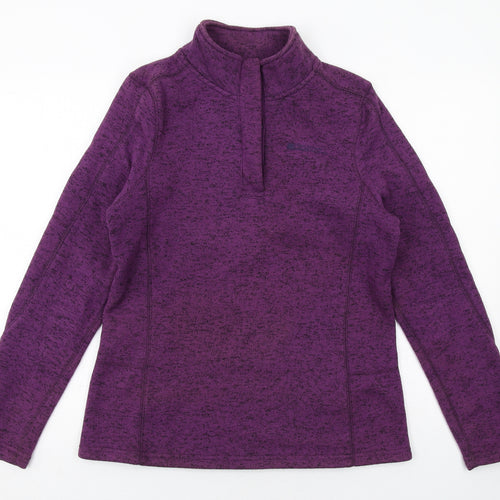 Mountain Warehouse Womens Purple Geometric Polyester Pullover Sweatshirt Size 10 Button