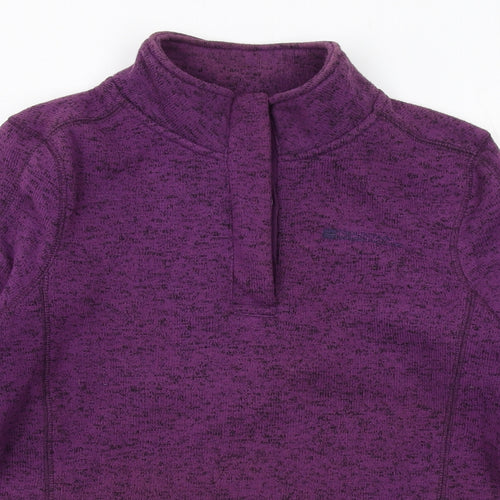 Mountain Warehouse Womens Purple Geometric Polyester Pullover Sweatshirt Size 10 Button