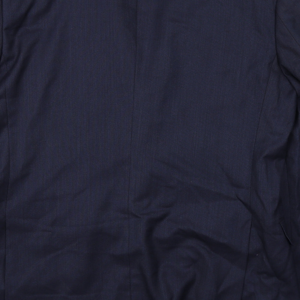 T.M.Lewin Mens Blue Wool Jacket Suit Jacket Size 42 Regular