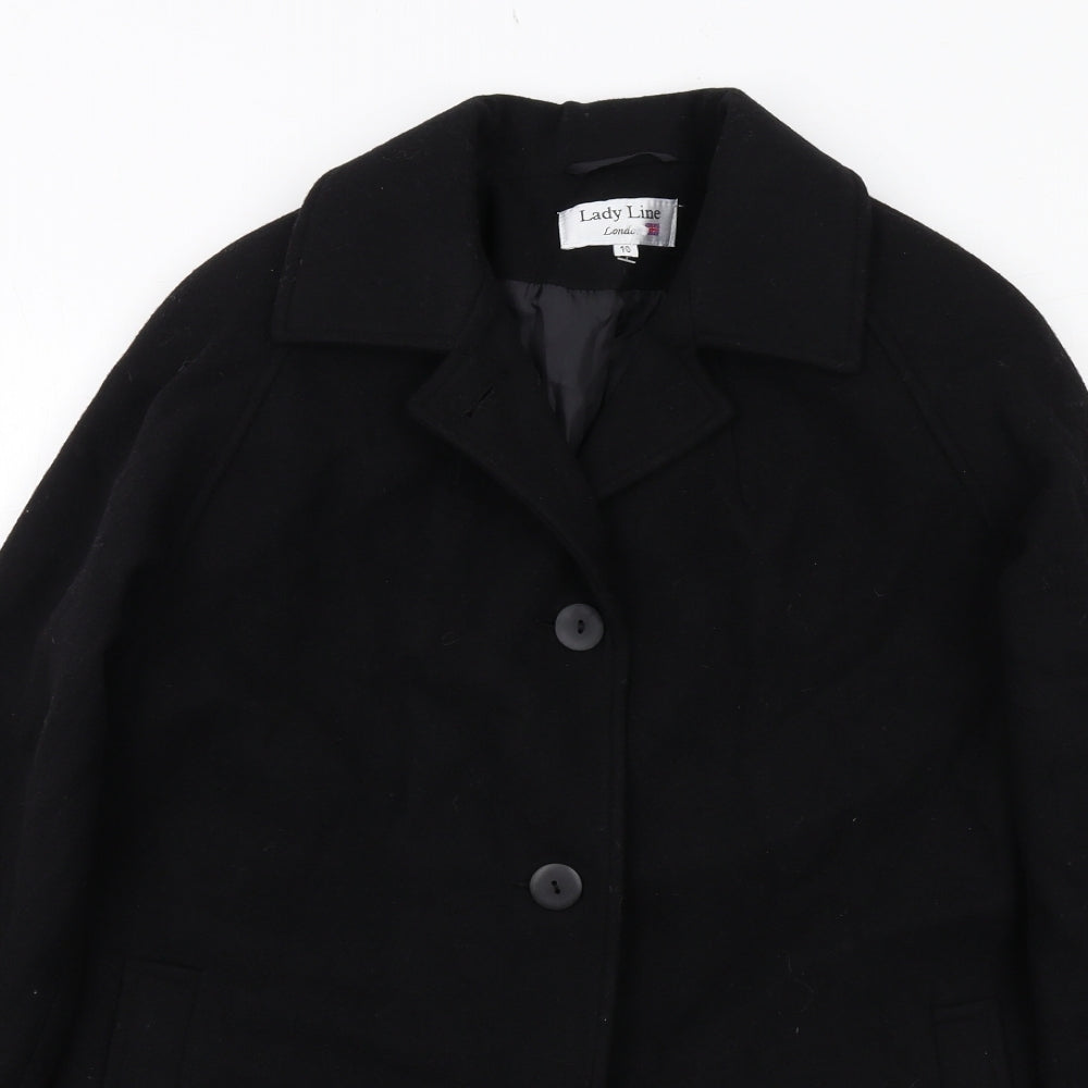 Lady Line Womens Black Jacket Size 10 Button