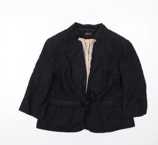 Principles Womens Black Jacket Size L Tie
