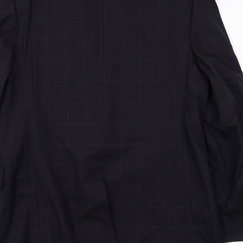 Yves Saint Laurent Mens Blue Check Wool Jacket Suit Jacket Size 44 Regular