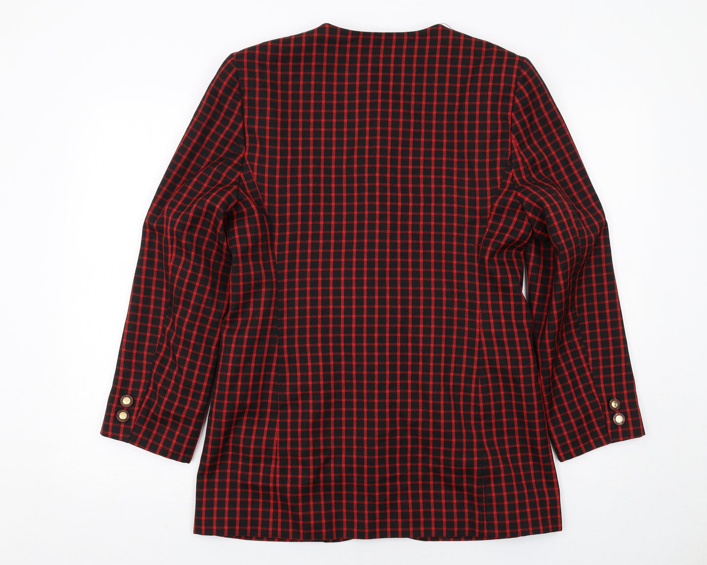 Klass Womens Red Geometric Jacket Size 10 Button