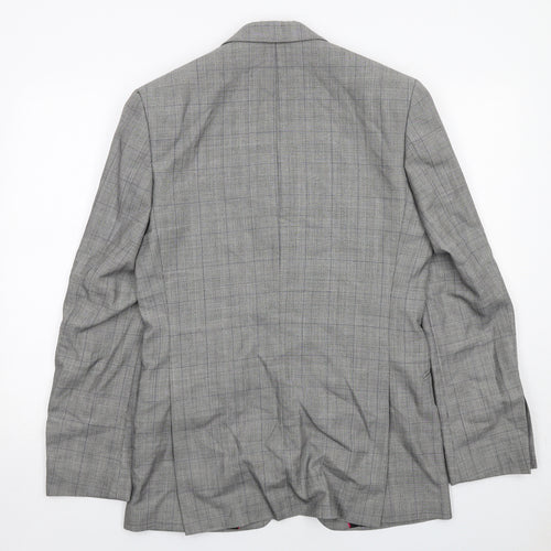 Alexandre Mens Grey Plaid Polyester Jacket Suit Jacket Size 38 Regular