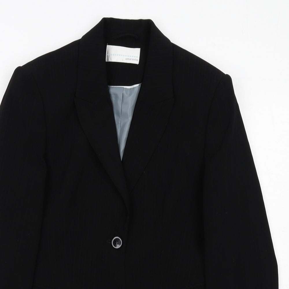 Amranto Womens Black Polyester Jacket Suit Jacket Size 12