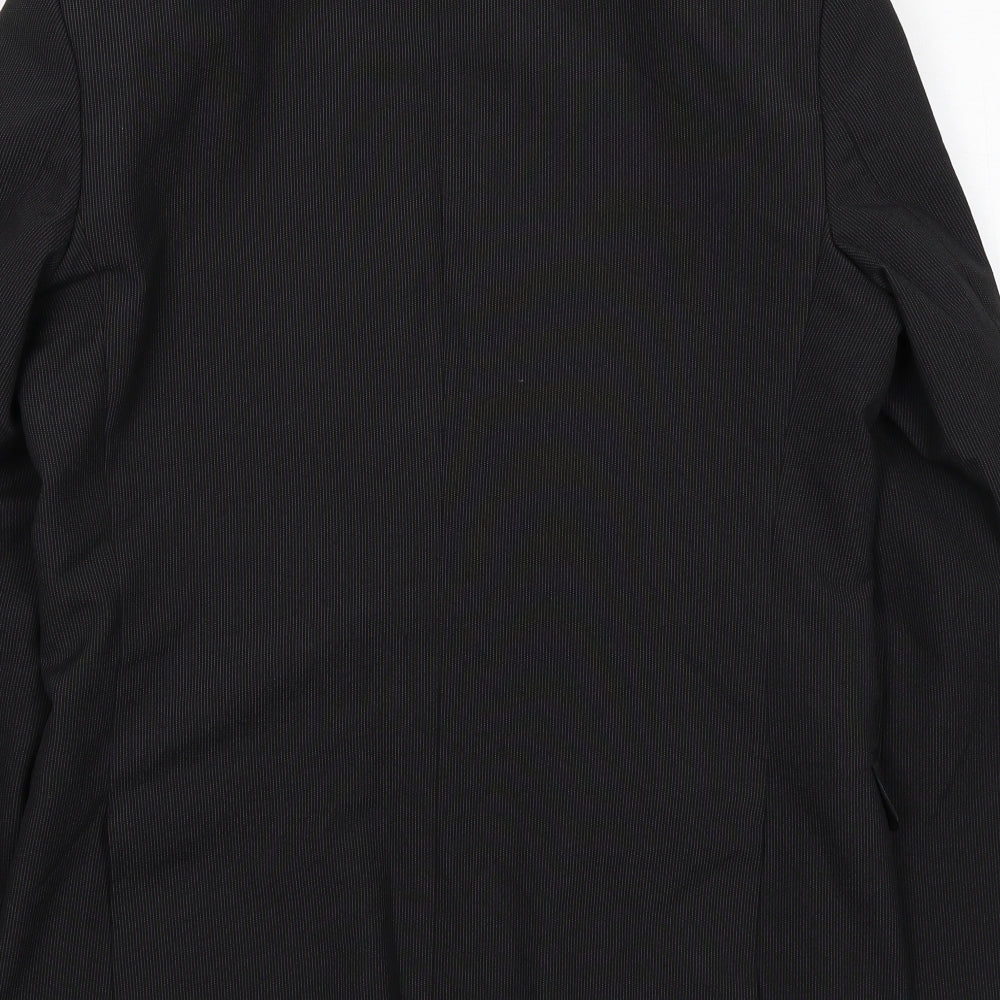 Thomas Nash Mens Black Striped Polyester Jacket Suit Jacket Size 38 Regular