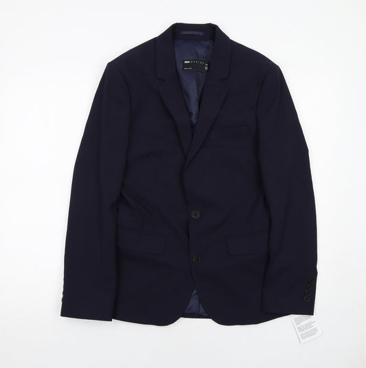 ASOS Mens Blue Polyester Jacket Suit Jacket Size 36 Regular