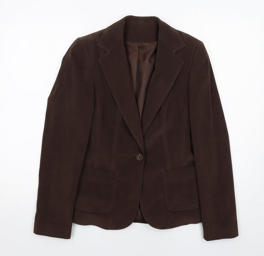Dorothy Perkins Womens Brown Polyester Jacket Blazer Size 8