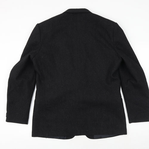 The Burton Collection Mens Black Geometric Polyester Jacket Suit Jacket Size 42 Regular
