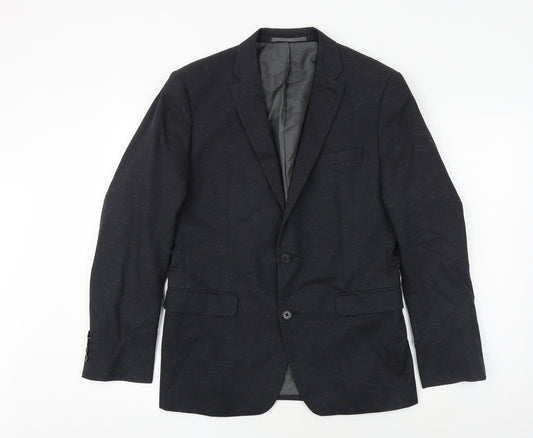 NEXT Mens Grey Polyester Jacket Suit Jacket Size 38 Regular - Flecked Pattern