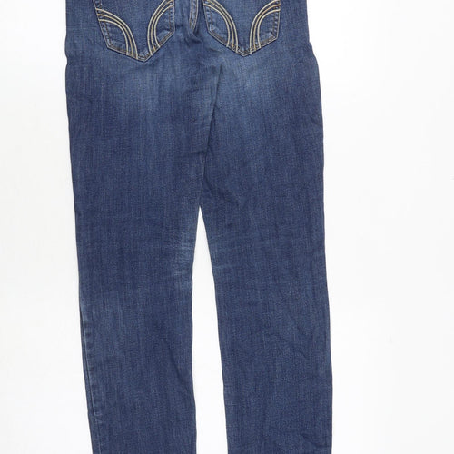 Hollister Womens Blue Cotton Straight Jeans Size 26 in Regular Zip - Frayed Hem