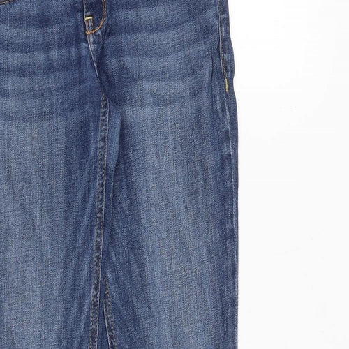 Hollister Womens Blue Cotton Straight Jeans Size 26 in Regular Zip - Frayed Hem