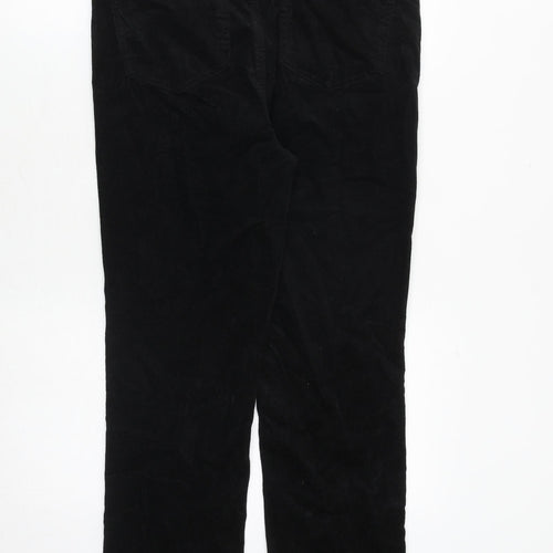 Marks and Spencer Womens Black Cotton Trousers Size 32 in Regular Zip