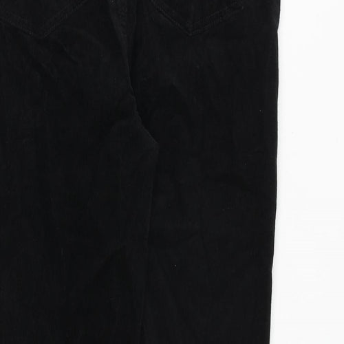 Marks and Spencer Womens Black Cotton Trousers Size 32 in Regular Zip