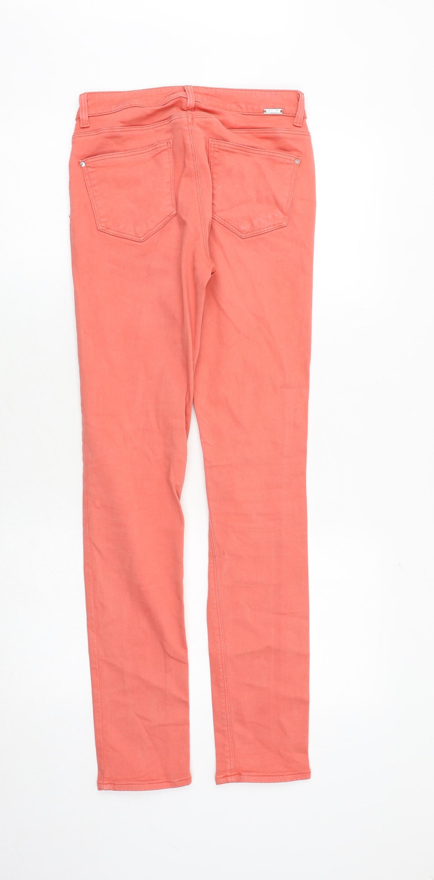 Zara Womens Pink Cotton Skinny Jeans Size 8 Slim Zip