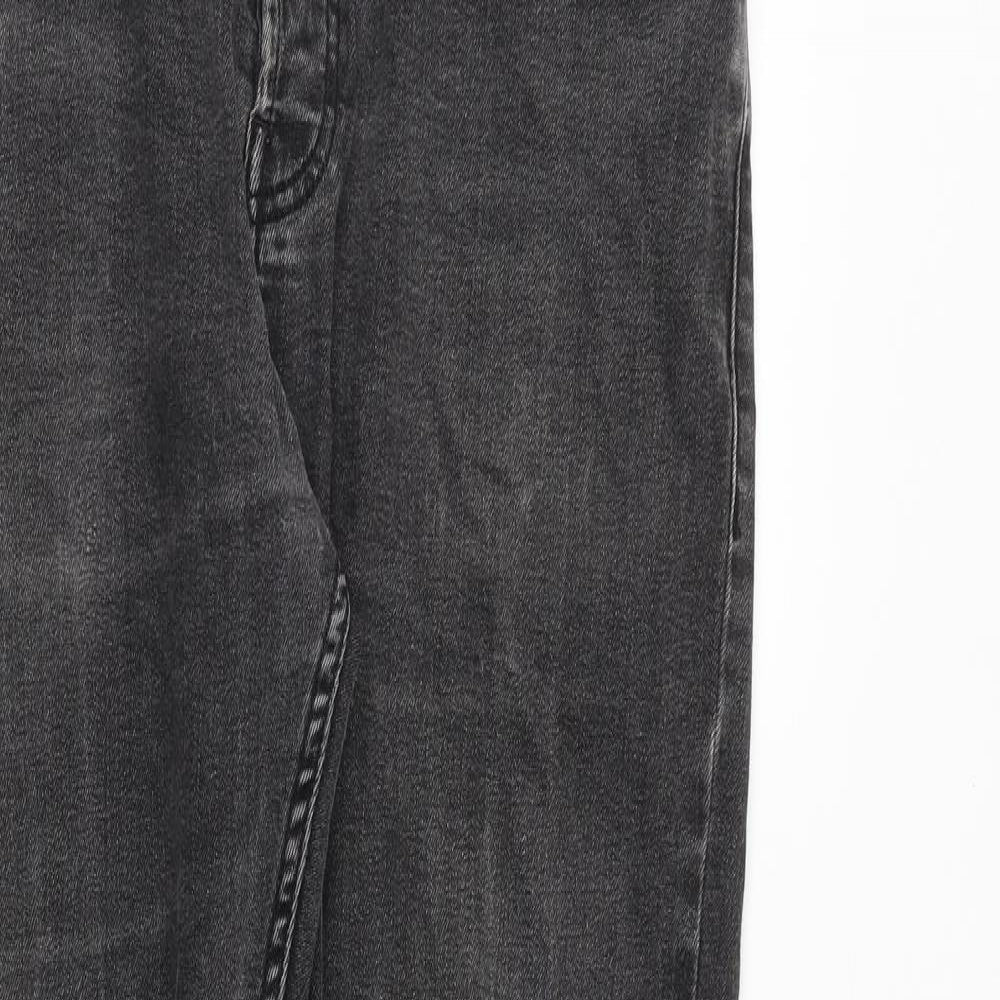Topman Mens Grey Cotton Straight Jeans Size 34 in Regular Zip