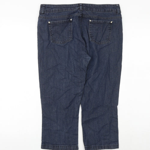 Minuet Petite Womens Blue Cotton Straight Jeans Size 14 Regular Zip