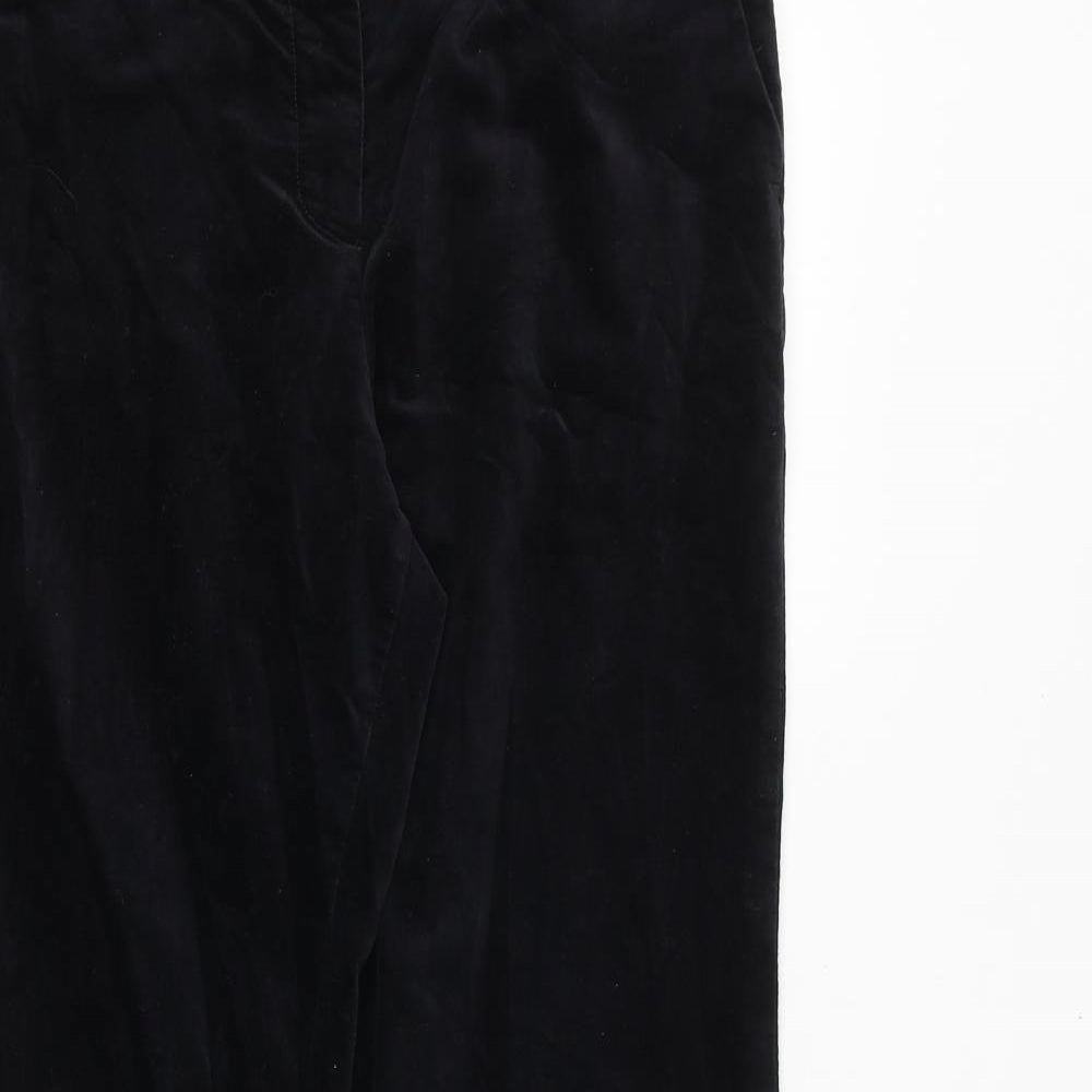 Hobbs Mens Black Cotton Trousers Size 32 in Regular Zip