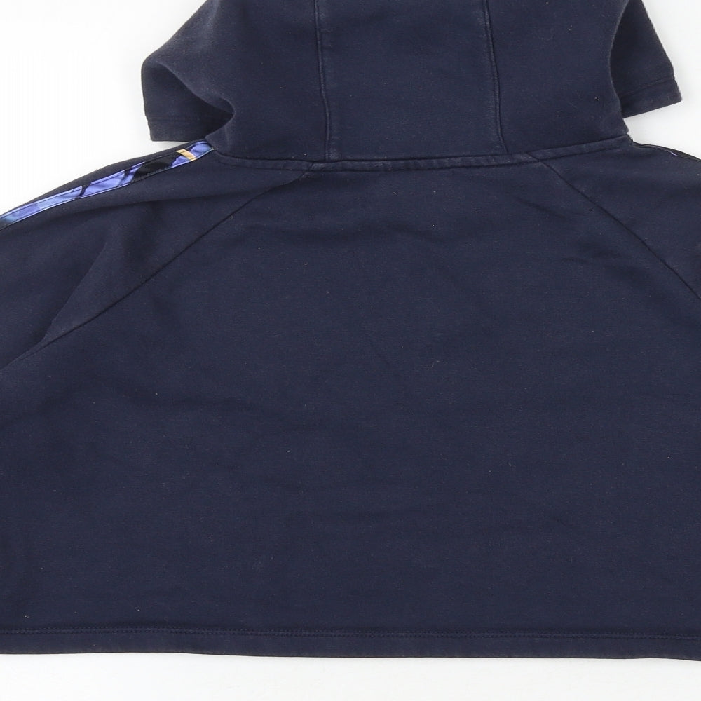 adidas Girls Blue Cotton Pullover Hoodie Size 11-12 Years Pullover