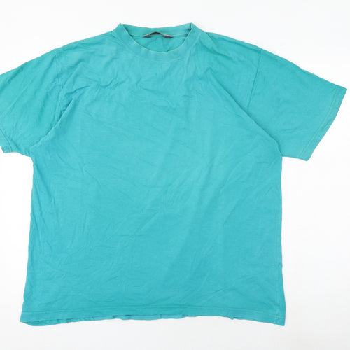 BHS Womens Blue 100% Cotton Basic T-Shirt Size L Crew Neck