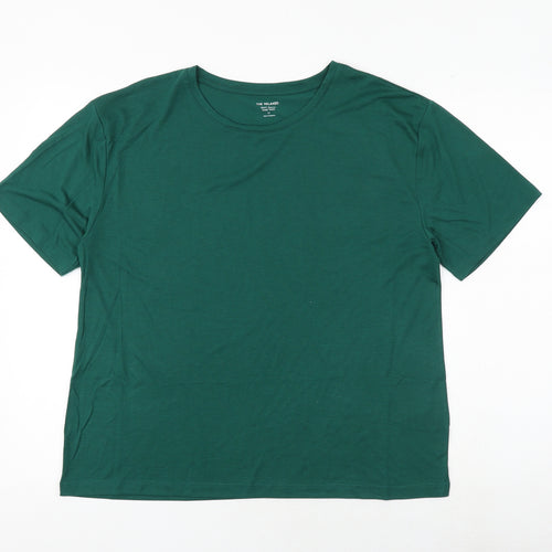 Marks and Spencer Womens Green Polyester Basic T-Shirt Size 12 Round Neck