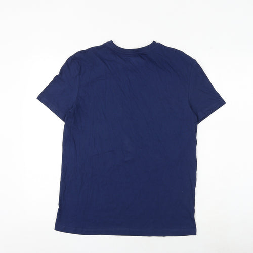 Gap Boys Blue Cotton Basic T-Shirt Size 13-14 Years Round Neck Pullover - Today Is A Good Day