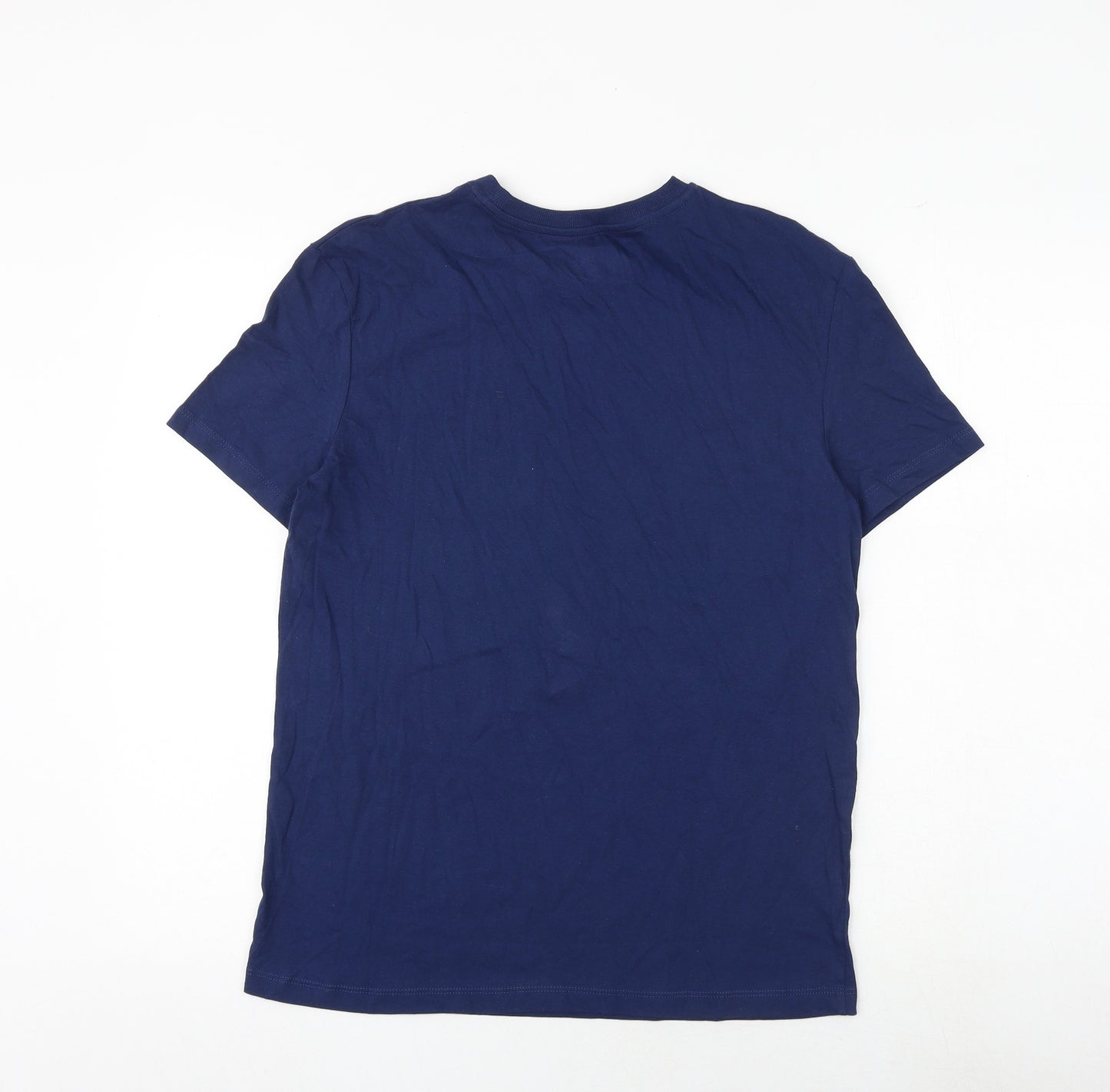 Gap Boys Blue Cotton Basic T-Shirt Size 13-14 Years Round Neck Pullover - Today Is A Good Day
