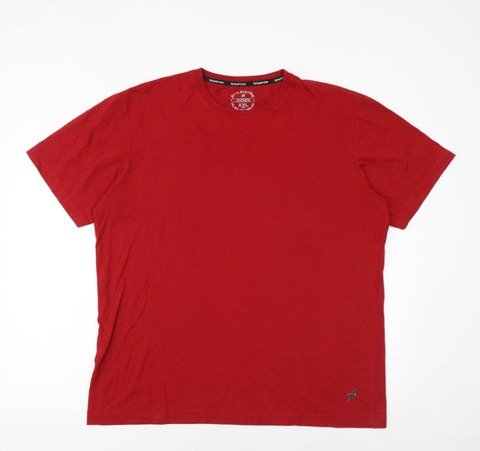 Athleisure Mens Red Cotton T-Shirt Size 2XL Round Neck