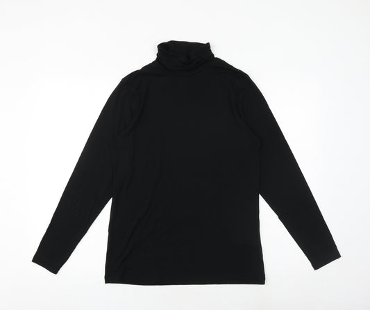Heatgen Womens Black Acrylic Basic T-Shirt Size 20 Roll Neck