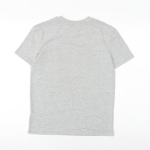 Marks and Spencer Boys Grey Cotton Basic T-Shirt Size 10-11 Years Round Neck Pullover - California U.S.A