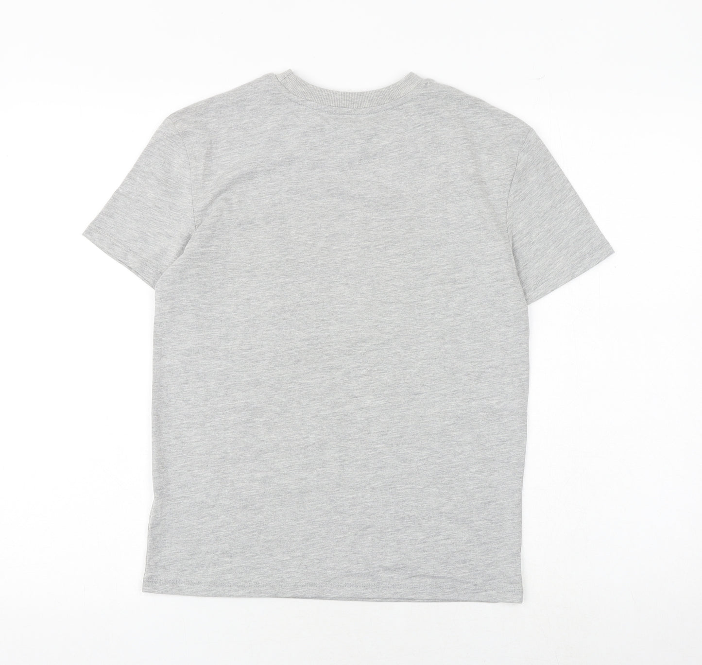 Marks and Spencer Boys Grey Cotton Basic T-Shirt Size 10-11 Years Round Neck Pullover - California U.S.A