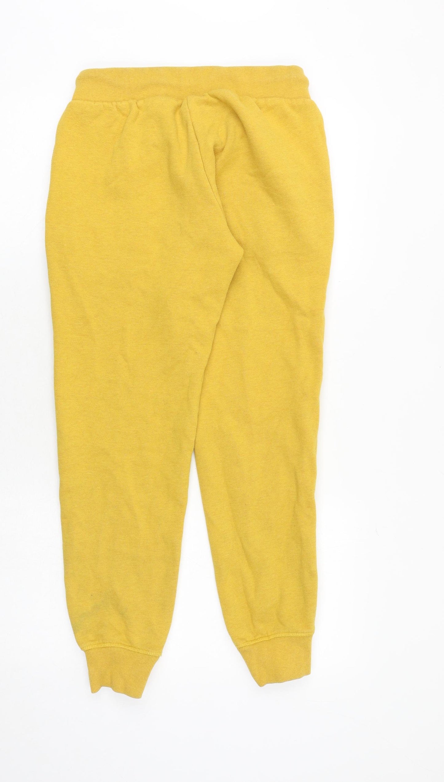 Superdry Womens Yellow Cotton Jogger Trousers Size 28 in Regular Drawstring