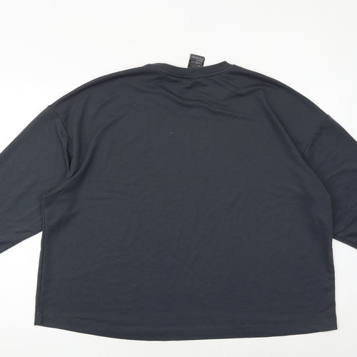 H&M Womens Grey Polyester Basic T-Shirt Size XL Round Neck