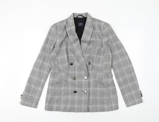 Marks and Spencer Womens Multicoloured Geometric Jacket Blazer Size 10 Button