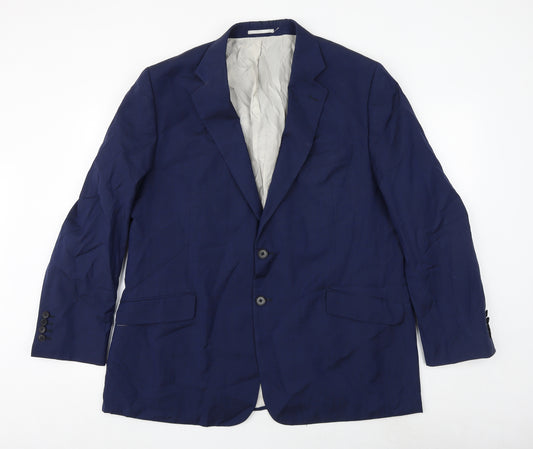 Charles thyrwitt Mens Blue Wool Jacket Suit Jacket Size 46 Regular
