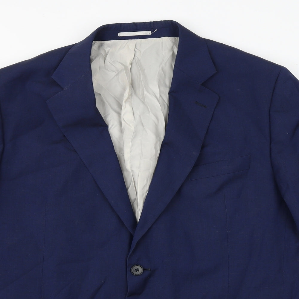 Charles thyrwitt Mens Blue Wool Jacket Suit Jacket Size 46 Regular