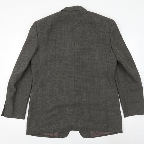 gianni ravanetti Mens Grey Geometric Polyester Jacket Suit Jacket Size 44 Regular