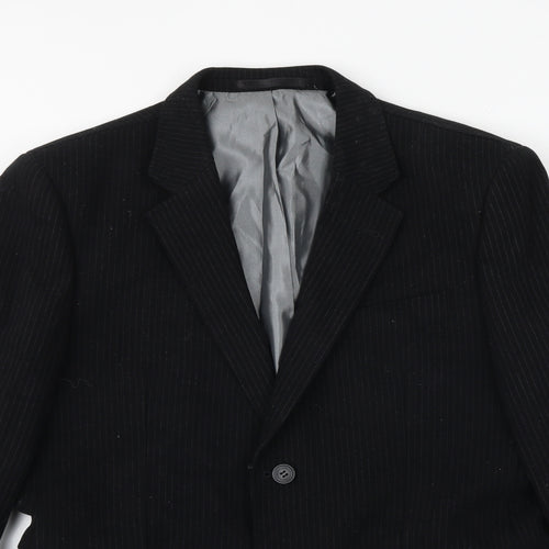 Avenue Mens Black Wool Jacket Suit Jacket Size 38 Regular